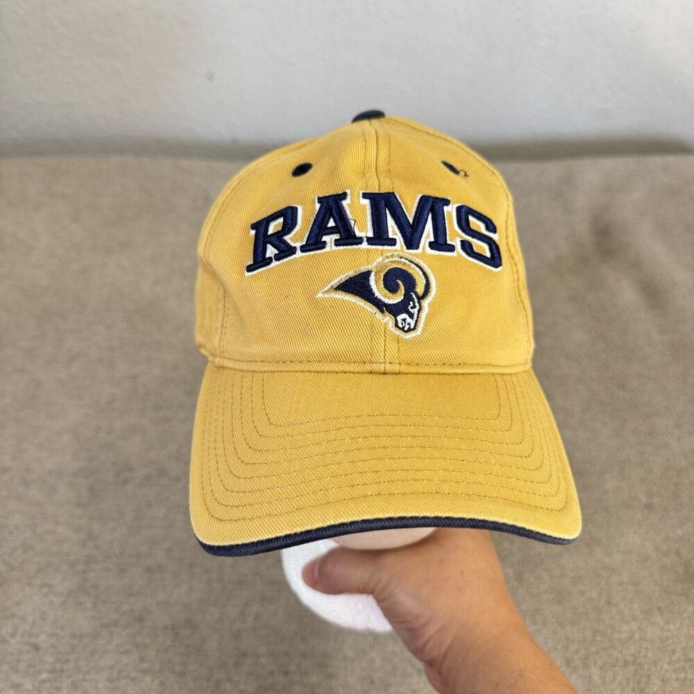 Vintage RAMS Hat NFL Football Paper Tag 2000s Logo Embroidered Adjustable